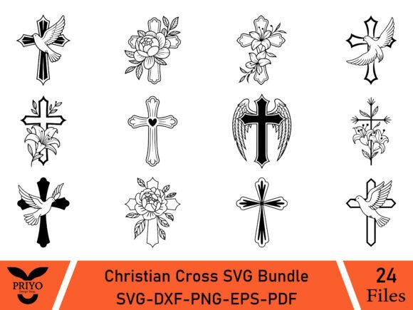 A Christian Cross SVG Bundle for Professional Graphics & Illustrations