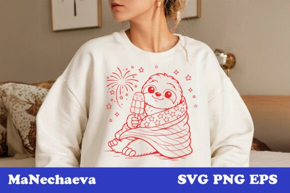 A Patriotic Sloth SVG Perfect for T-Shirt Graphics