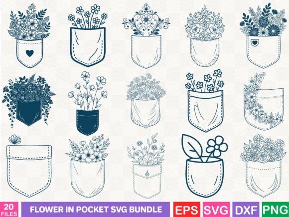 A Versatile Pocket Flower Graphic for Illustrations