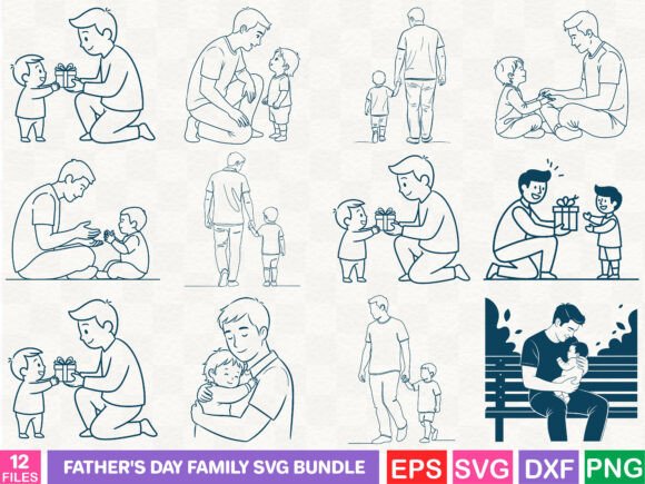 Father's Day Family SVG Bundle: A Designer's Review of Illustrations