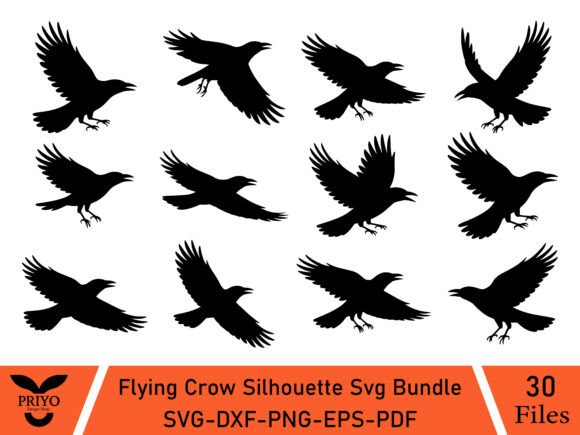 Flying Crow SVG Bundle: A Versatile Graphic for Modern Illustrations