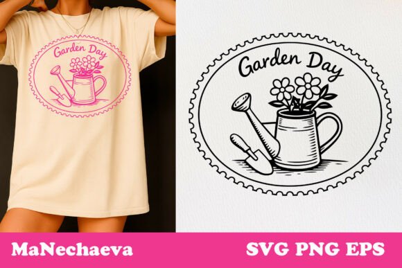 Reviewing the Garden Day Postal Stamp SVG Design for T-Shirt Graphics