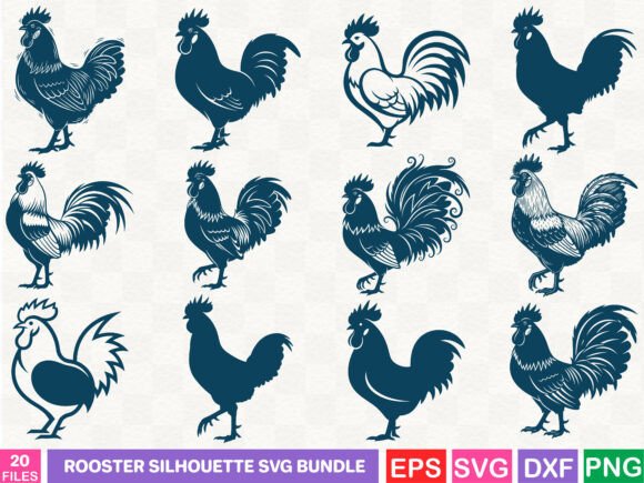 Rooster Silhouette Graphics: A Review for Publishers