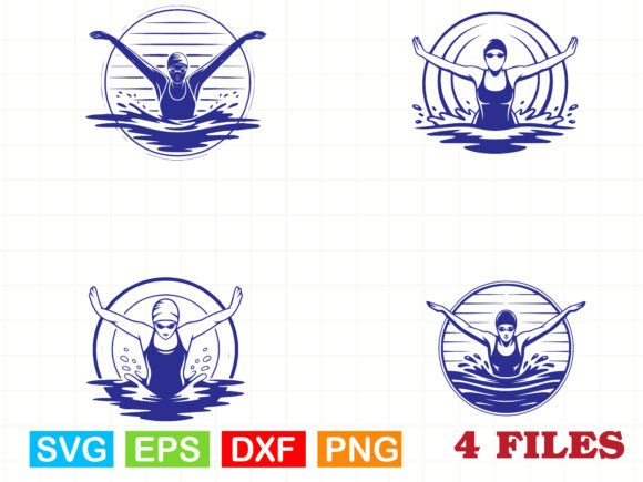 Swimmer Emblem Svg: A Graphic Asset for Illustrations & Branding