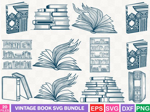 Vintage Book Graphics for Illustrations and Product Design